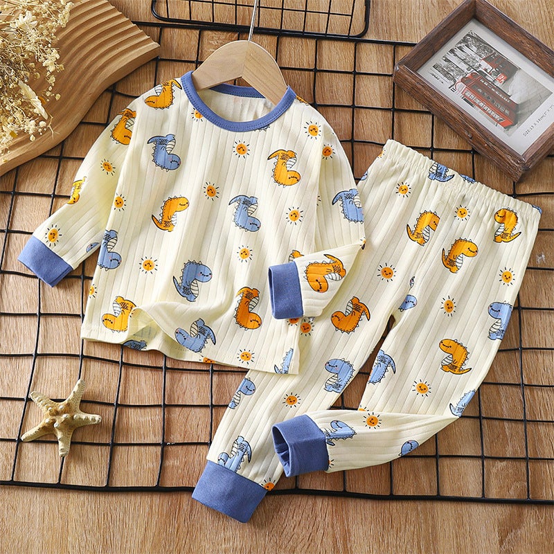 Children's Cotton Underwear Set, New Autumn Style, Baby Boys' Loungewear, Girls' Pajamas, Autumn Clothes and Pants, Children's Clothing - Image 1