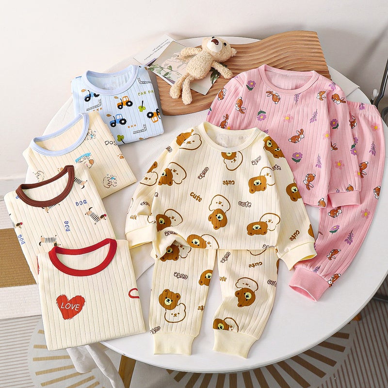 Children's Cotton Underwear Set, New Autumn Style, Baby Boys' Loungewear, Girls' Pajamas, Autumn Clothes and Pants, Children's Clothing - Image 2