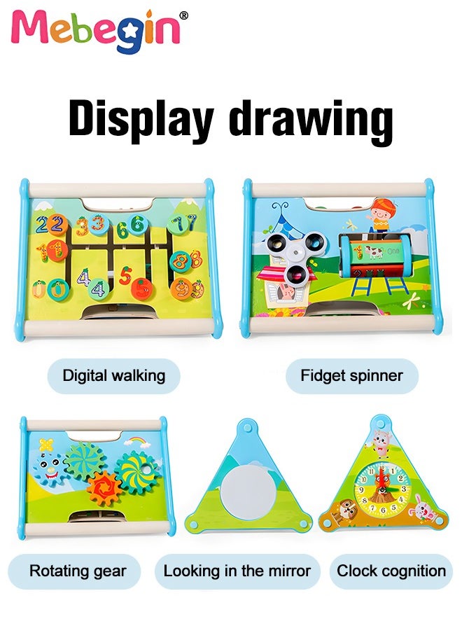 MEBEGIN - 5 in 1 Wooden Activity Centre Triangle Toys, Multifunctional Creative Learning Box, Durable Fun Activity Cube, Baby Motor Skills Toy, Early Educational Toy, Montessori Toy, 23*19.5*16.5cm - Image 1