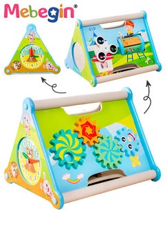 5 in 1 Wooden Activity Centre Triangle Toys, Multifunctional Creative Learning Box, Durable Fun Activity Cube, Baby Motor Skills Toy, Early Educational Toy, Montessori Toy, 23*19.5*16.5cm