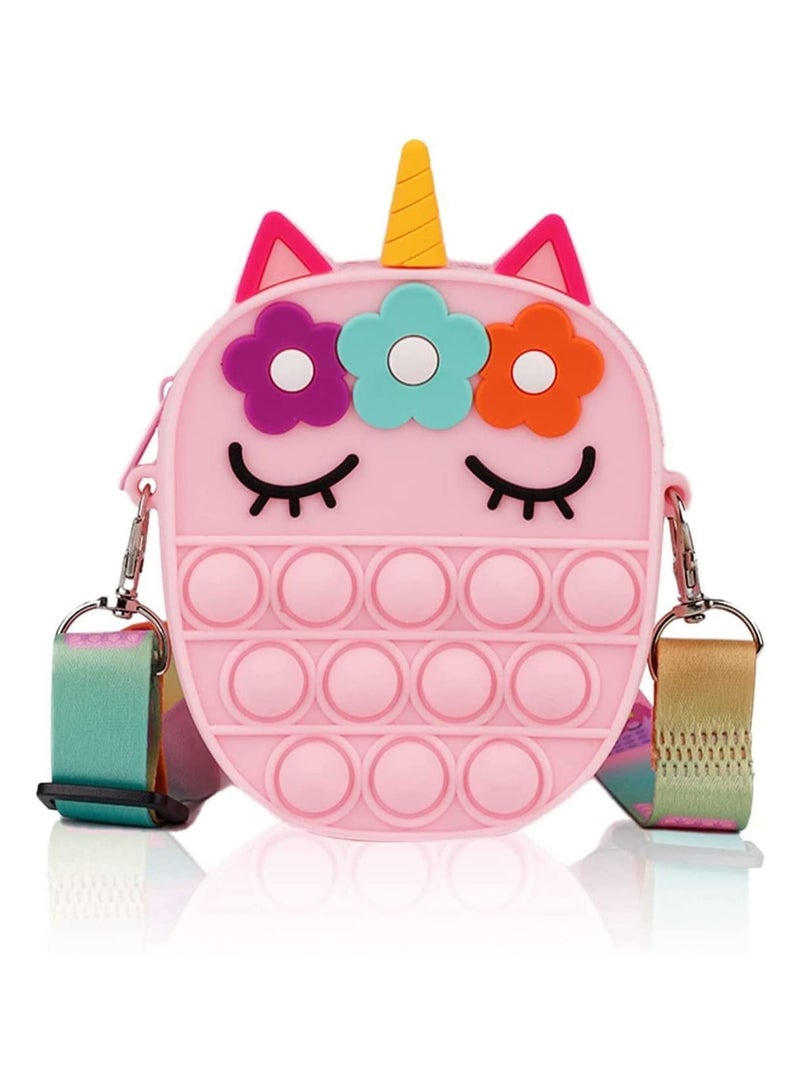 GGEROU Pop Purse Unicorn for Girls, Pop On Its Fidget Purse Shoulder Bag Best Gift, Push Bubble Popit New Year Present Handbag Crossbody Bag - Image 1