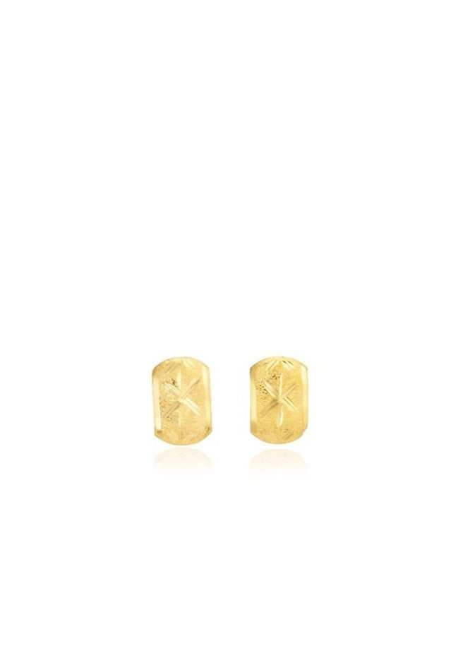 Hamsa.ae 18K Pure Gold Curved Screw Earring Set