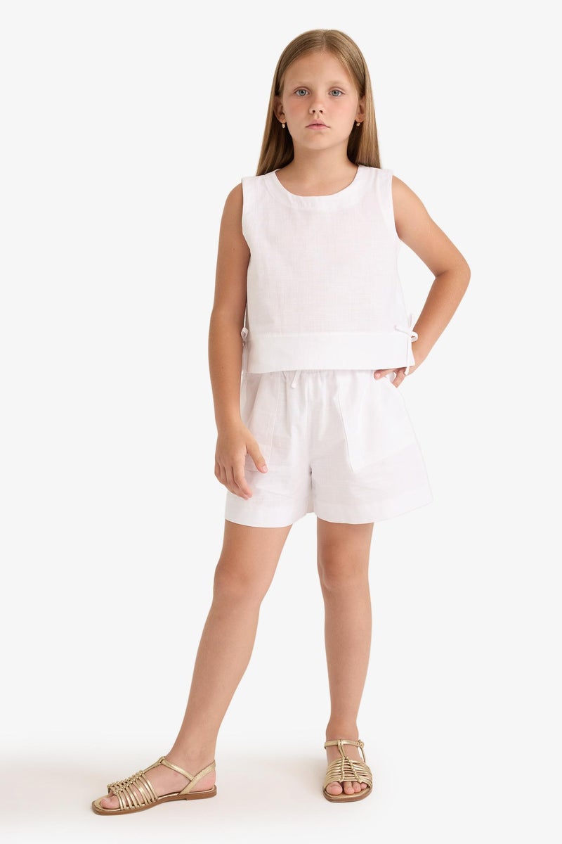 DeFacto White Girl Girl Cotton Shorts Casual - Image 1
