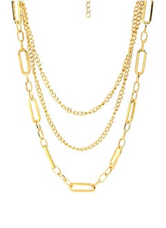 Just Peachy Gold-Plated Layered Chain Necklace by Just Peachy – Elegant Multi-Layer Design – High-Quality Durable Finish – Adjustable Length – Perfect for Any Occasion – Stylish Gift Idea  - Image 1