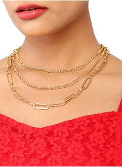 Just Peachy Gold-Plated Layered Chain Necklace by Just Peachy – Elegant Multi-Layer Design – High-Quality Durable Finish – Adjustable Length – Perfect for Any Occasion – Stylish Gift Idea  - Image 2