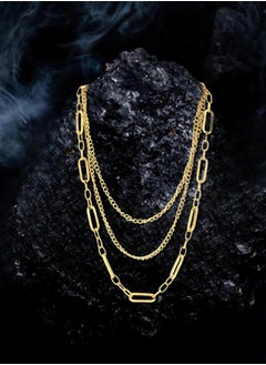 Just Peachy Gold-Plated Layered Chain Necklace by Just Peachy – Elegant Multi-Layer Design – High-Quality Durable Finish – Adjustable Length – Perfect for Any Occasion – Stylish Gift Idea  - Image 3