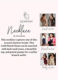 Just Peachy Gold-Plated Layered Chain Necklace by Just Peachy – Elegant Multi-Layer Design – High-Quality Durable Finish – Adjustable Length – Perfect for Any Occasion – Stylish Gift Idea  - Image 5