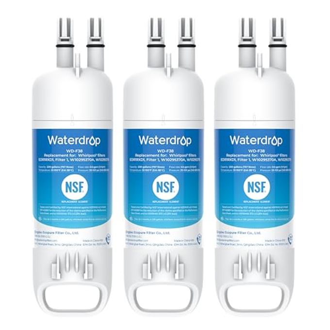 Waterdrop EDR1RXD1 Replacement for Everydrop Filter 1, W10295370A, EDR1RXD1B, P8RFWB2L, P4RFWB, Kenmore 46-9081, 46-9930, WD-F38 Refrigerator Water Filter, 3 Pack