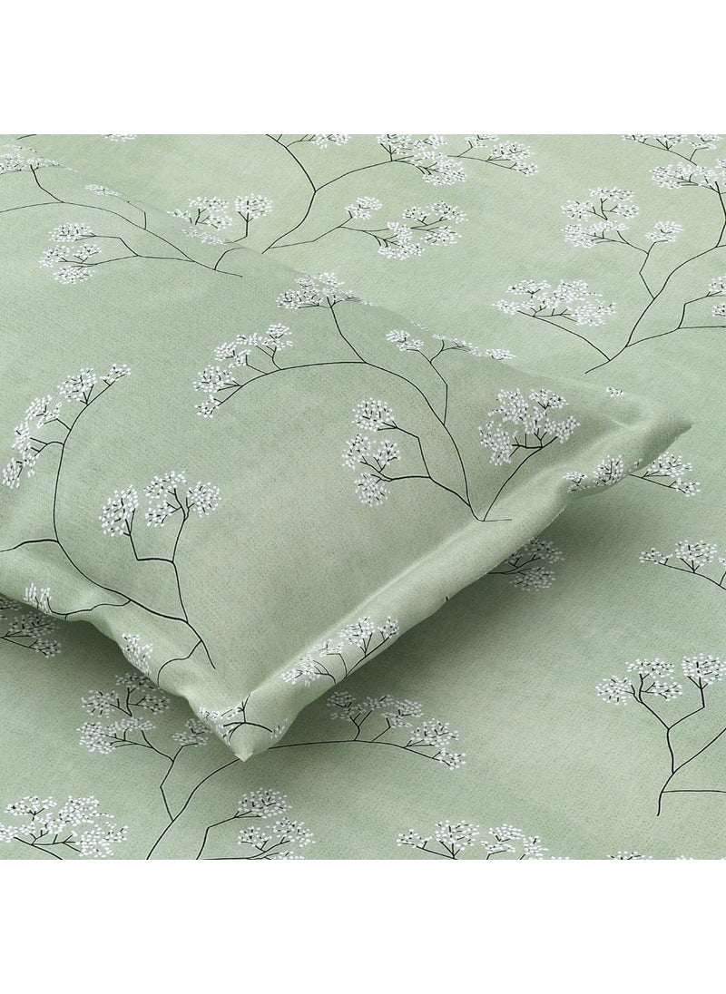 Jaipur Weaves Jaipur Weaves Bedsheet Queen Size 100 Pure Cotton Bed Sheet with 2 Pillow Covers Super Soft Cozy Bedsheets Set90x100 inches Green Queen  - Image 1