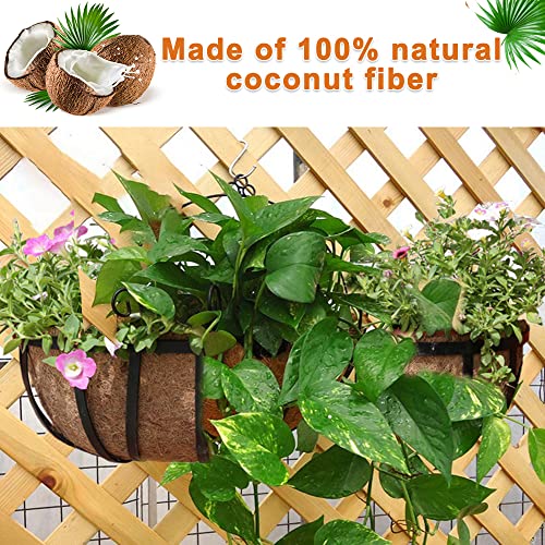 EROCK 2 Pack Trough Coco Liner Fiber Replacement for Planters, 24/30/36/48 inch Half Moon Coconut Coir Planter for Window Box/Hanging Garden Vegetables Pot, Fence Flower Baskets - Image 4