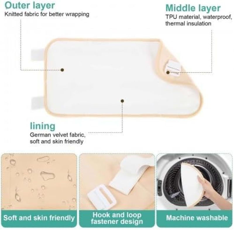 Organic cotton waist and neck castor compress bag (black) adjustable compress set, maintain liver and stomach, help sleep and te circulation - Image 3