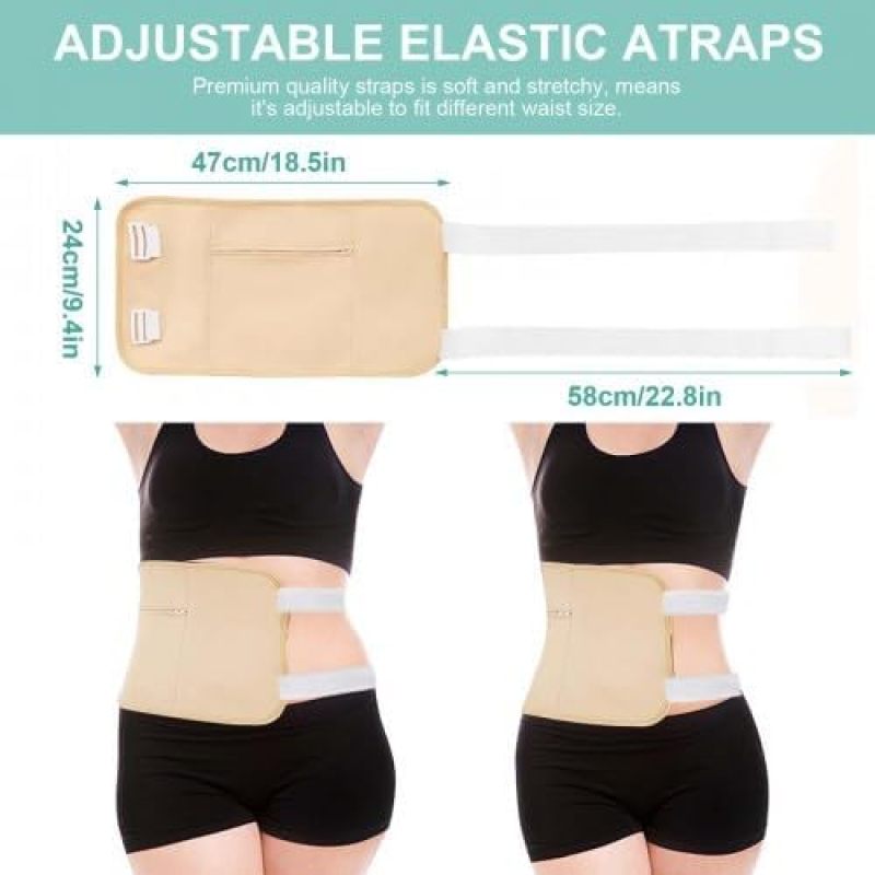 Organic cotton waist and neck castor compress bag (black) adjustable compress set, maintain liver and stomach, help sleep and te circulation - Image 2