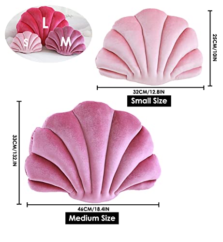 Patty Both Seashell Decorative Pillow Velvet Seashell Throw Pillow, Sea Shell Shaped Throw Pillow Decorative Pillows for Bed Couch Home Office Decor (Pink, Small(12.8 * 10in 0.3kg)) - Image 2