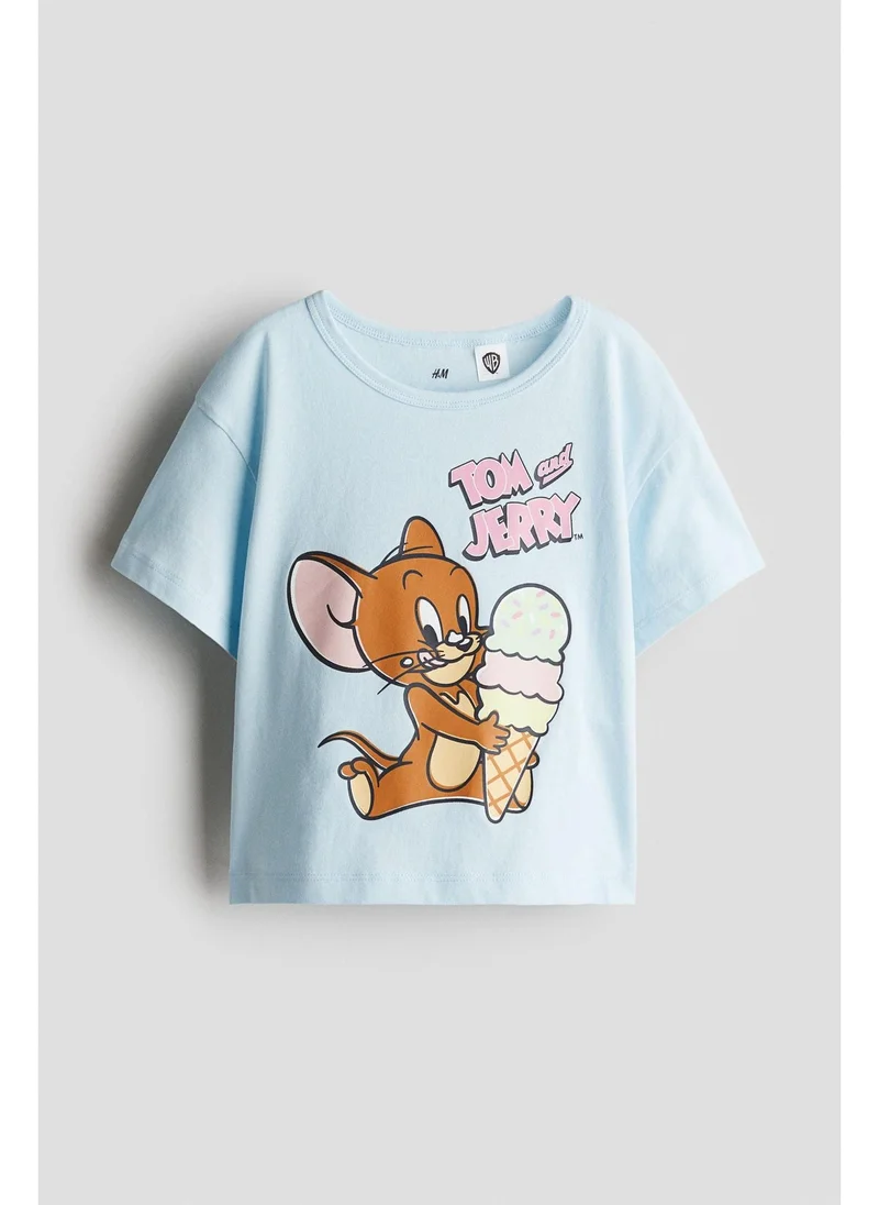 اتش اند ام Printed cotton T-shirt