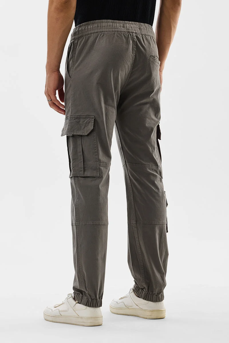 SNITCH Grey Seven Pocket Cargo Joggers for Men | Best Price UAE