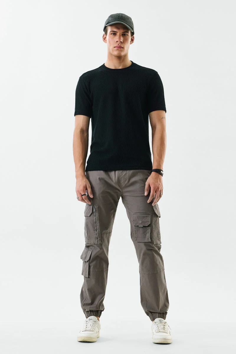 SNITCH Grey Seven Pocket Cargo Joggers for Men | Best Price UAE