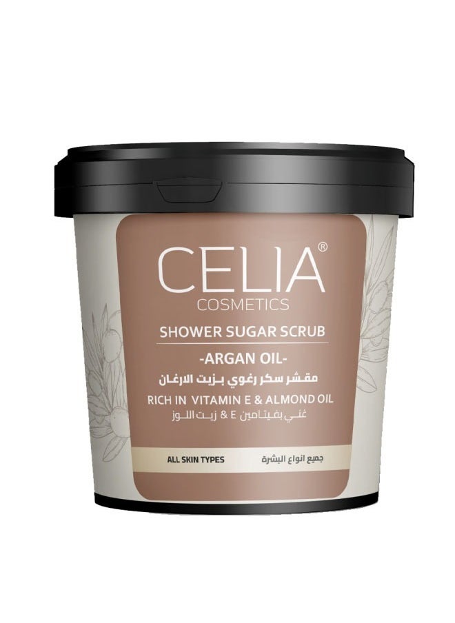 CELIA COSMETICS - Celia Argan Oil Vitamin E and Almond Oil Shower Sugar Scrub 600 g - Image 1