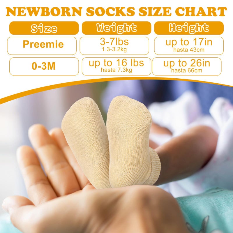 Twistover 10 Pairs Preemie Baby Terry Cotton Turn Cuff Socks for Newborn Girls Boys - Nicu(Multicolor,Preemie) - Image 3