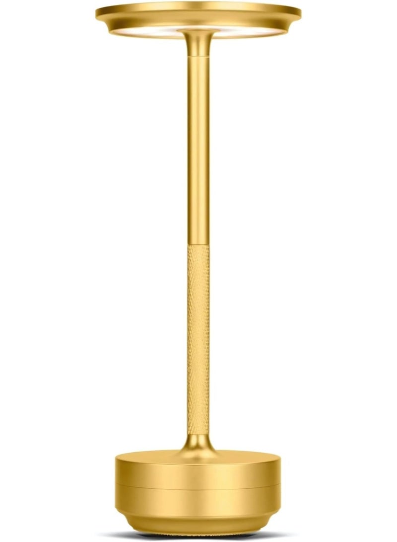 zentora Cordless LED Table Lamp, 4000mAh Rechargeable Battery Operated Mini Bedside Lamp, 3-Level Brightness, Portable for Dining Table, Bar & Outdoor Use (GOLD)) - Image 1
