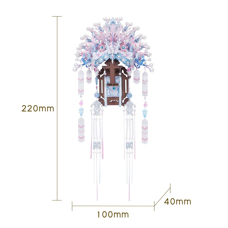 Mu 3D Metal Puzzle Beijing Opera Crown Fridge Magnet Models Kits Building 3D Wooden Puzzles  Diy Refrigerator Magnet Craft Work Miniature Building  Birthday Gifts Home Office Room Decor - Image 2