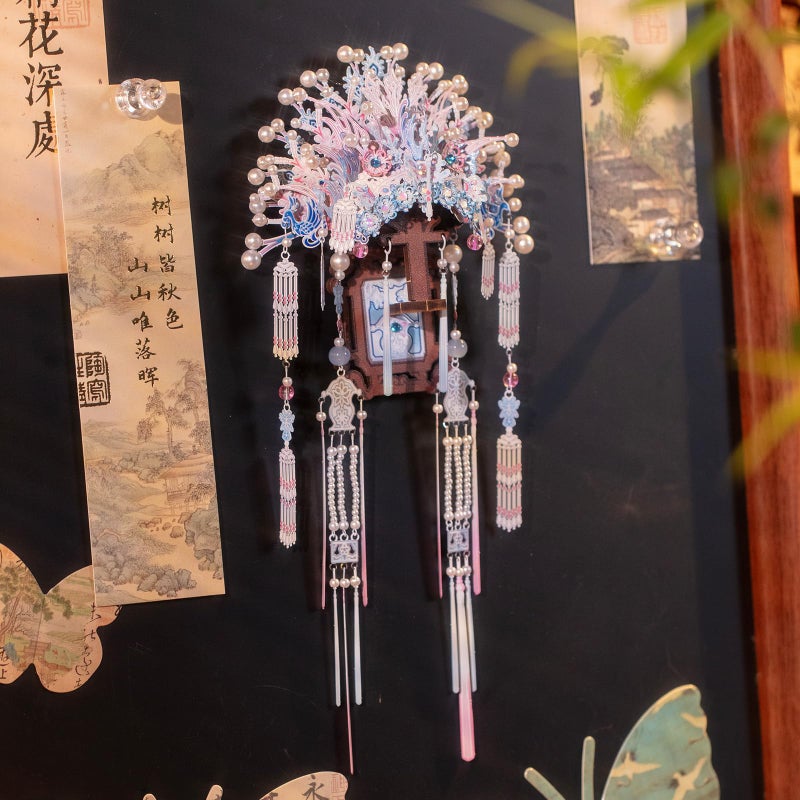 Mu 3D Metal Puzzle Beijing Opera Crown Fridge Magnet Models Kits Building 3D Wooden Puzzles  Diy Refrigerator Magnet Craft Work Miniature Building  Birthday Gifts Home Office Room Decor - Image 5