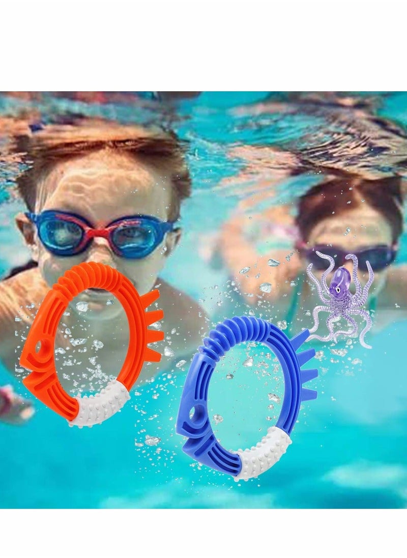 Diving Toys, Swimming Pool Toy Set Underwater kits, Rings and 3pcs Octopuses, Dive Gifts for Kids, Sinkers Game Training  - Image 4