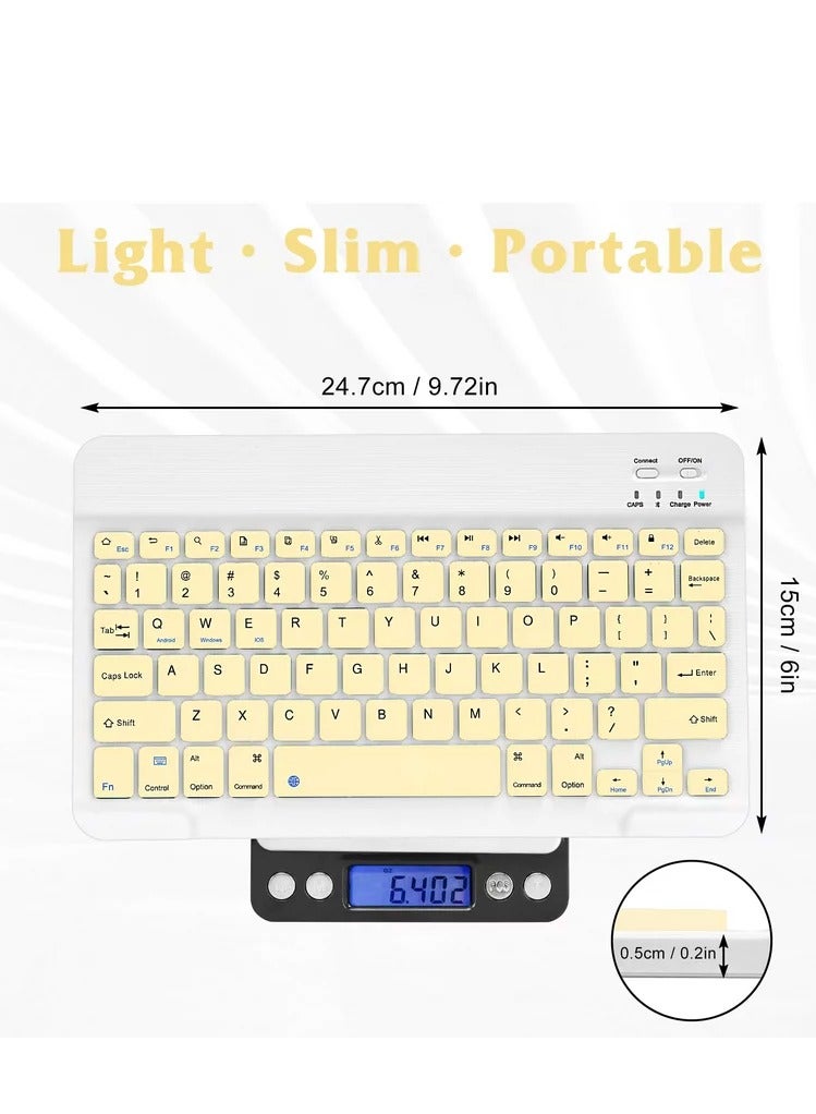 Wireless Keyboard and Mouse Combo Bluetooth Keyboard Mouse Set with Rechargeable Battery Pink - Image 3