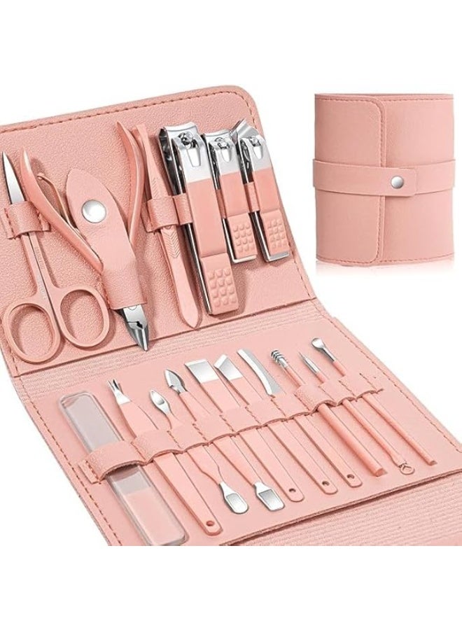 مجموعة قص الأظافر عالية الجودة، مقص أظافر احترافي محمول، مجموعة قص أظافر، مجموعة مانيكير تجميلية، ألوان عشوائية، 16 قطعة - Image 1