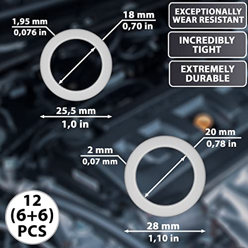 AUTOMAJOR 12pcs Transmission Fluid and Rear Differential Oil Drain Plug Washer Gasket Seal - 20mm+18mm Replacement for Honda/Acura PN 94109-20000 (6pcs) 90471-PX4-000 (6pcs) 1990-2022 by AUTOMAJOR - Image 3