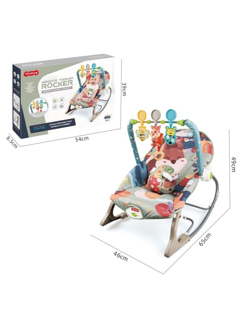 Generic - Baby Bouncer Seat, Baby Rocker, Swings and Vibrations seat for Infants, Portable Baby Swing with Music Box and Toys, Adjustable Multi Position, Newborn to Toddler, squirrel - Image 1