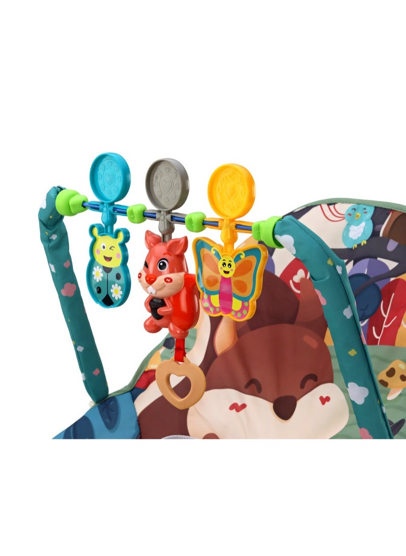 Generic - Baby Bouncer Seat, Baby Rocker, Swings and Vibrations seat for Infants, Portable Baby Swing with Music Box and Toys, Adjustable Multi Position, Newborn to Toddler, squirrel - Image 1