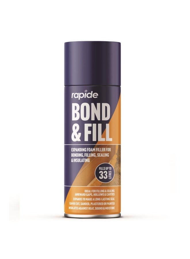 منتجات رابيد رابيد بوند آند فيل رغوة تمدد بولي يوريثان سعة ٥٠٠ مل – مصممة لملء الفجوات والتجاويف والشقوق بفعالية، مع قدرة تعبئة تصل إلى ٣٣ لترًا لضمان أفضل تغطية وكفاءة في الاستخدام. - Image 1