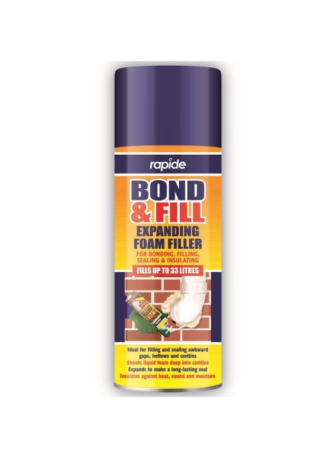 منتجات رابيد رابيد بوند آند فيل رغوة تمدد بولي يوريثان سعة ٥٠٠ مل – مصممة لملء الفجوات والتجاويف والشقوق بفعالية، مع قدرة تعبئة تصل إلى ٣٣ لترًا لضمان أفضل تغطية وكفاءة في الاستخدام. - Image 2