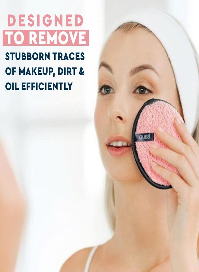 GUBB Makeup Remover Pads | Soft Round Facial Cleansing Pad Towels | Double-Sided and Washable Make Up Removers | Microfiber Sponge Pads for Deep Cleansing Facial Make-up | Safe for oily, dry or sensitive skin | Pack of 2 (Purple & Pink) - Image 4