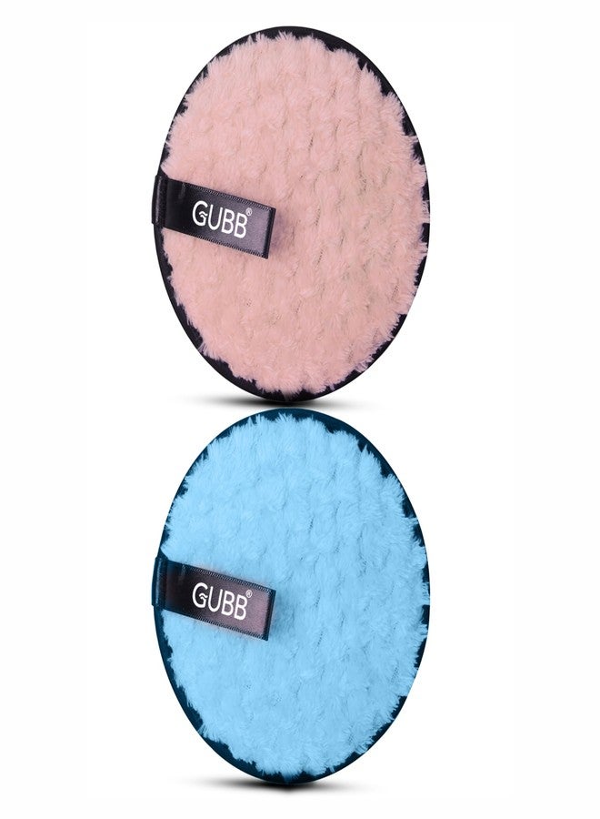 GUBB Makeup Remover Pads | Soft Round Facial Cleansing Pad Towels | Double-Sided and Washable Make Up Removers | Microfiber Sponge Pads for Deep Cleansing Facial Make-up | Safe for oily, dry or sensitive skin | Pack of 2 (Purple & Pink) - Image 1