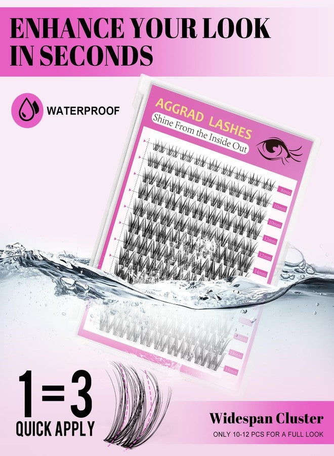 AGGRAD Magic Lash Clusters Kit 8-18mm Volume Wispy Fluffy Eyelashes Cluster Extension Kit D Curl Individual DIY Fake Lashes Extension Kit with Lash Bond and Seal Waterproof False Eyelashes Clusters Kit - Image 4