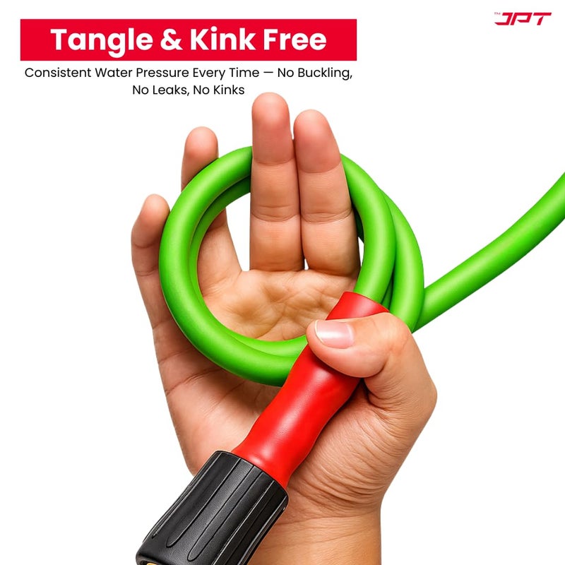 JPT خرطوم غسيل ضغط عالي مرن 15 متر فائق التحمل | معيار ألماني خيوط M22 x 15 مم | حتى 600 بار / 8700 PSI | بناء بطبقتين من PVC | تصميم خالي من التشابك والانحناءات - Image 5