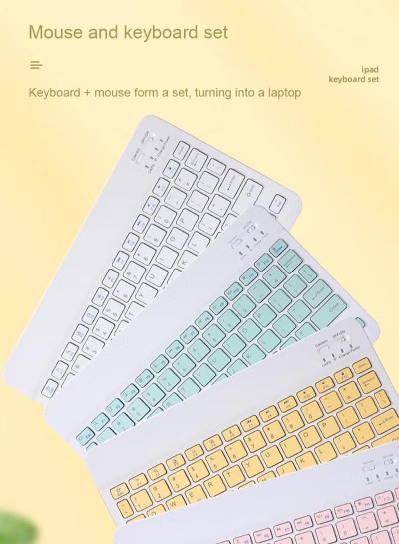 Rechargeable Wireless Keyboard and Mouse Kit(SKY BLUE) – Multi-Device Compatible with iOS, Android, Windows – Quiet Scissor Switch Keys, Long Battery Life, Fast Charging – Ideal for Tablets, Laptops, and Smartphones - Image 3