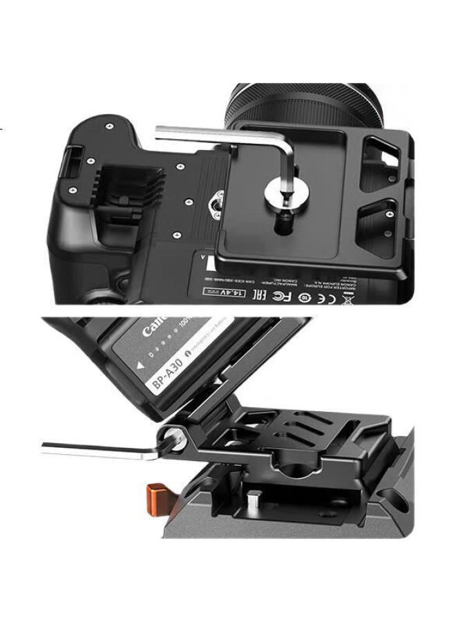 Coman Quick Release Plate Horizontal Vertical Folding Plate Camera Dslr Hydraulic Panoramic Head L-Shaped Vertical Plate Camera Tripod Photography Video Camera Universal Quick Release Plate Compatible - Image 1