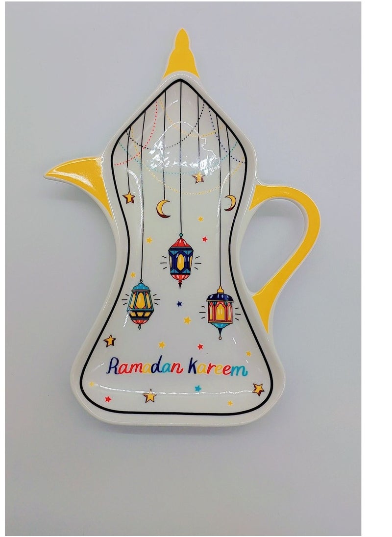 AKDC Ramadan ceramic dallah plate home décor 23cm  - Image 1