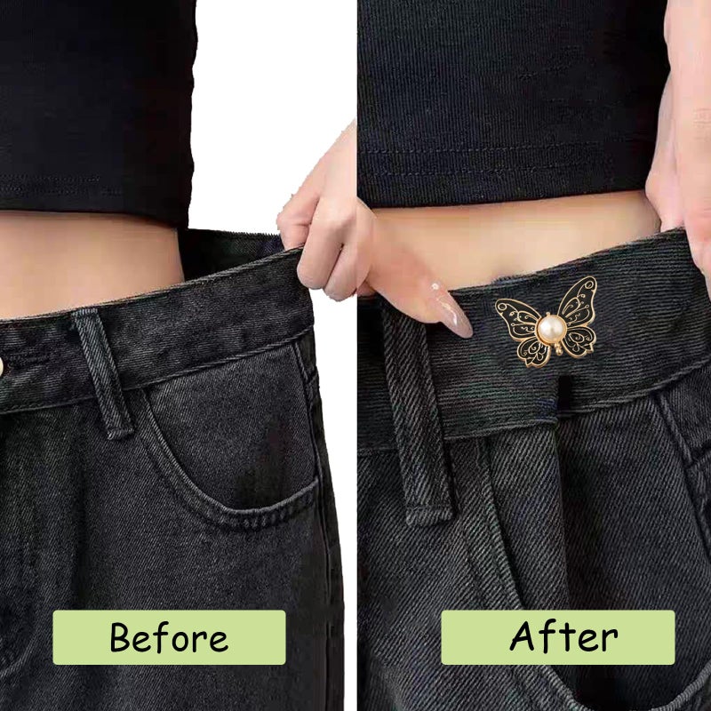 LAIFOOSHEN Pant Waist Tightener for Women, Detachable Jean Buttons Buckle Pins, No Sew and No Tools Waist Tightener for Loose Pants, Instant Pants Button Tightener 8 Sets - Image 5