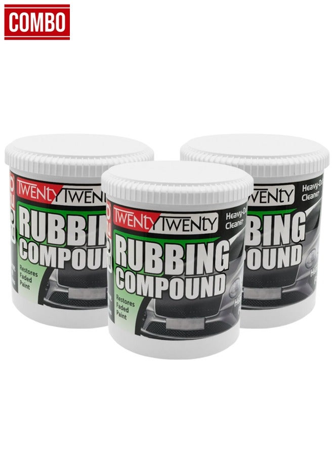 تونتي تونتي مركب فرك TWENTY TWENTY 900 جرام × 3 قطع - منظف قوي للسيارات والدراجات النارية - يزيل الخدوش وعلامات الدوامات والأكسدة وعيوب الطلاء - يعيد الطلاء الباهت، ويمنح لمسة نهائية ناعمة ومظهرًا لامعًا - للاستخدام اليدوي والآلي - منخفض الغبار، خالٍ من السيليكون - Image 1