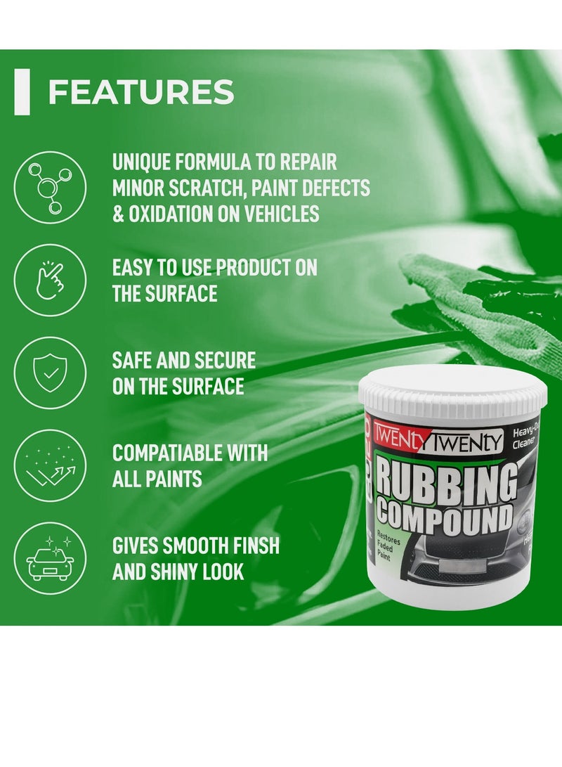 تونتي تونتي مركب فرك TWENTY TWENTY 900 جرام × 3 قطع - منظف قوي للسيارات والدراجات النارية - يزيل الخدوش وعلامات الدوامات والأكسدة وعيوب الطلاء - يعيد الطلاء الباهت، ويمنح لمسة نهائية ناعمة ومظهرًا لامعًا - للاستخدام اليدوي والآلي - منخفض الغبار، خالٍ من السيليكون - Image 3