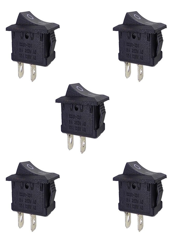 UNIVERSAL HUB 5 PCS 2 Pin Mini rocker switch2A 250V 2 Terminal On-Off Switches Black color For Diy projects - Image 1