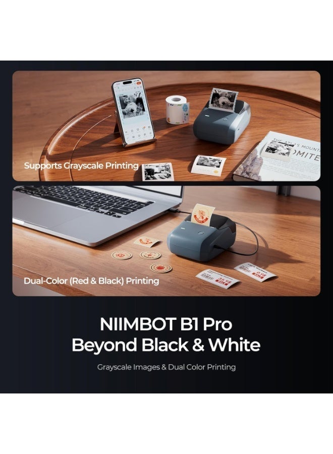 NIIMBOT B1 Pro Label Maker, 300DPI HD Label Printer, Bluetooth Portable Label Maker, Thermal Label Machine for Photos, Stores, Notes, Study Graphics, Small Business, Built-in a Roll of Label(5 x 3 cm-White), Space Blue - Image 3