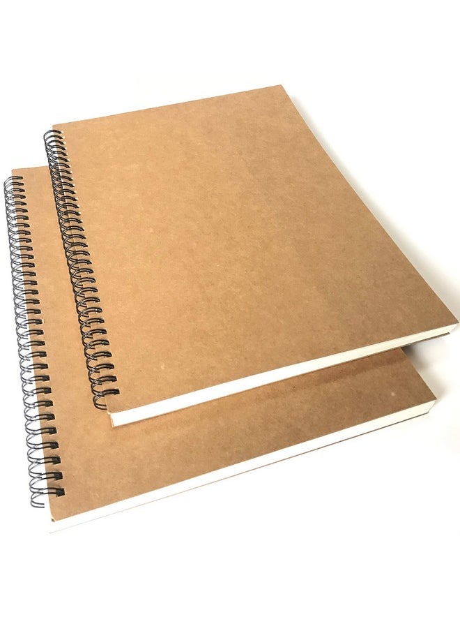 VEEPPO VEEPPO A4/B5 Big Thick Spiral Bound Notebooks and Journals Bulk 2/4Pack Blank/Lined Scrapbook Backpack Books 50Sheets/100Pages per Book (A4 Blank-2 Pack)  - Image 1