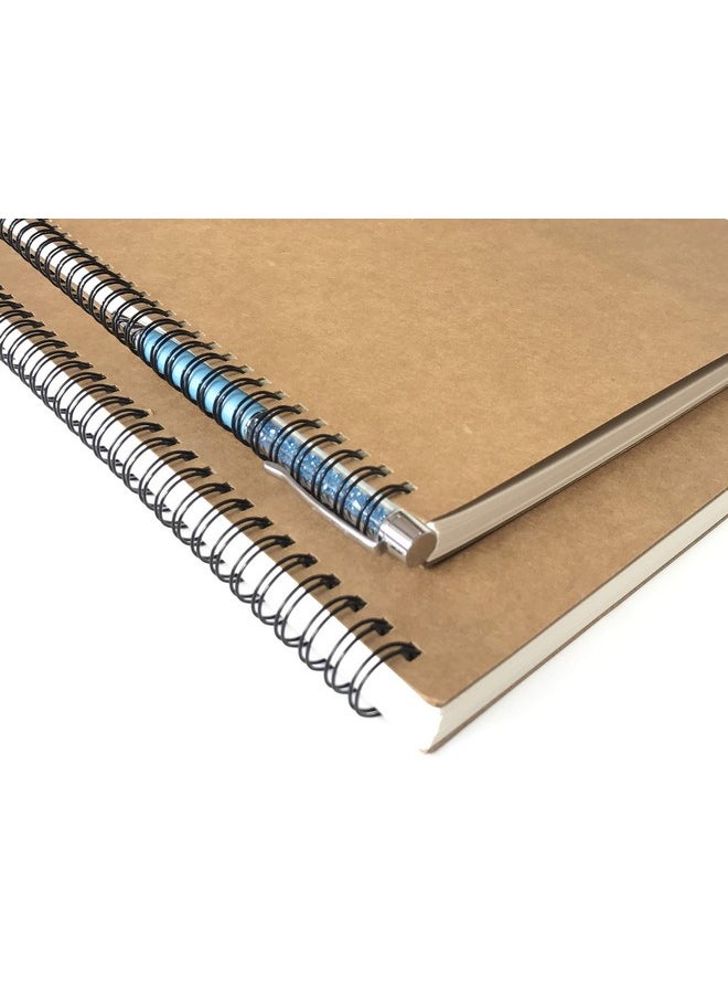 VEEPPO VEEPPO A4/B5 Big Thick Spiral Bound Notebooks and Journals Bulk 2/4Pack Blank/Lined Scrapbook Backpack Books 50Sheets/100Pages per Book (A4 Blank-2 Pack)  - Image 2