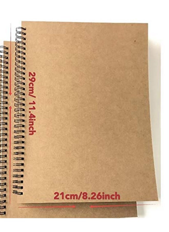 VEEPPO VEEPPO A4/B5 Big Thick Spiral Bound Notebooks and Journals Bulk 2/4Pack Blank/Lined Scrapbook Backpack Books 50Sheets/100Pages per Book (A4 Blank-2 Pack)  - Image 4