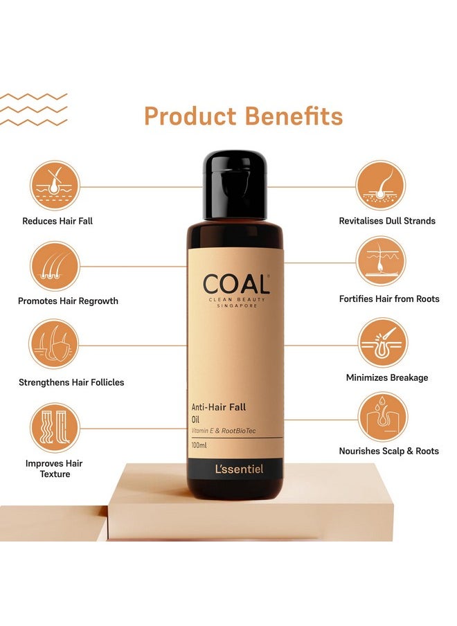 COAL CLEAN BEAUTY Anti Hair Fall Oil 100 Ml Anti Hair Loss Promotes Hair Growth Prevents Hair Fall Regrows Hair Naturally With Vitamin E Rootbiotec & Natural Oils Men & Women  - Image 4