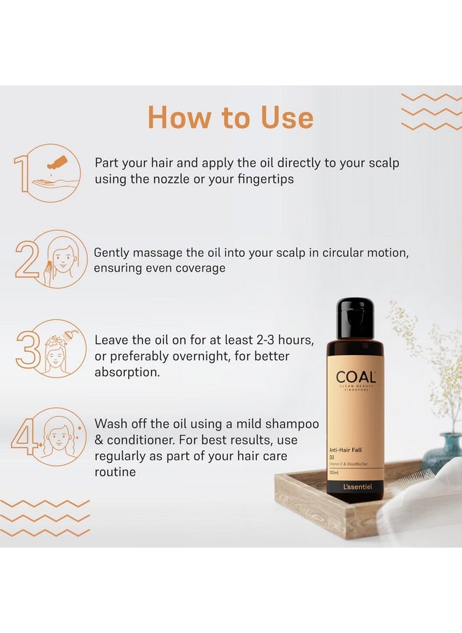 COAL CLEAN BEAUTY Anti Hair Fall Oil 100 Ml Anti Hair Loss Promotes Hair Growth Prevents Hair Fall Regrows Hair Naturally With Vitamin E Rootbiotec & Natural Oils Men & Women  - Image 5